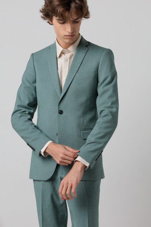 Vlněný Oblek Mint Green