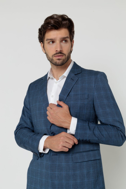 Blue Checked Suit nr 061