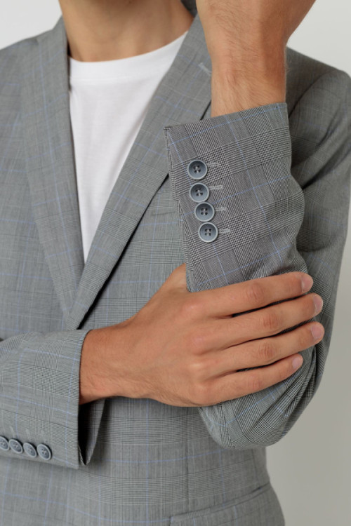 Cyprus Grey Checked Suit